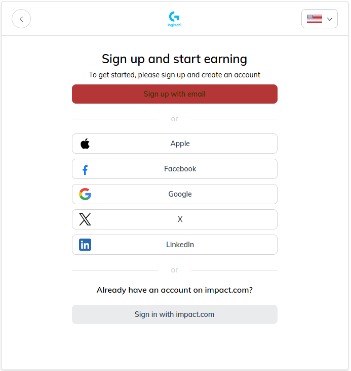 Impact Sign Up Screen